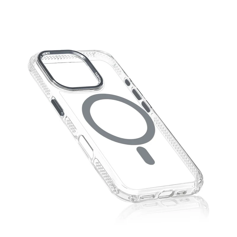 Premium Crystal Clear Hard Back Case For Apple iphone 16 Pro Max with Strong Wireless Charging Support Magnet & Colored Metal finish Ring Camera Protection - Image 17