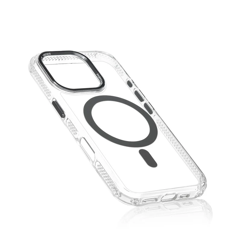 Premium Crystal Clear Hard Back Case For Apple iPhone 16 Pro with Strong Wireless Charging Support Magnet & Colored Metal finish Ring Camera Protection - Image 11