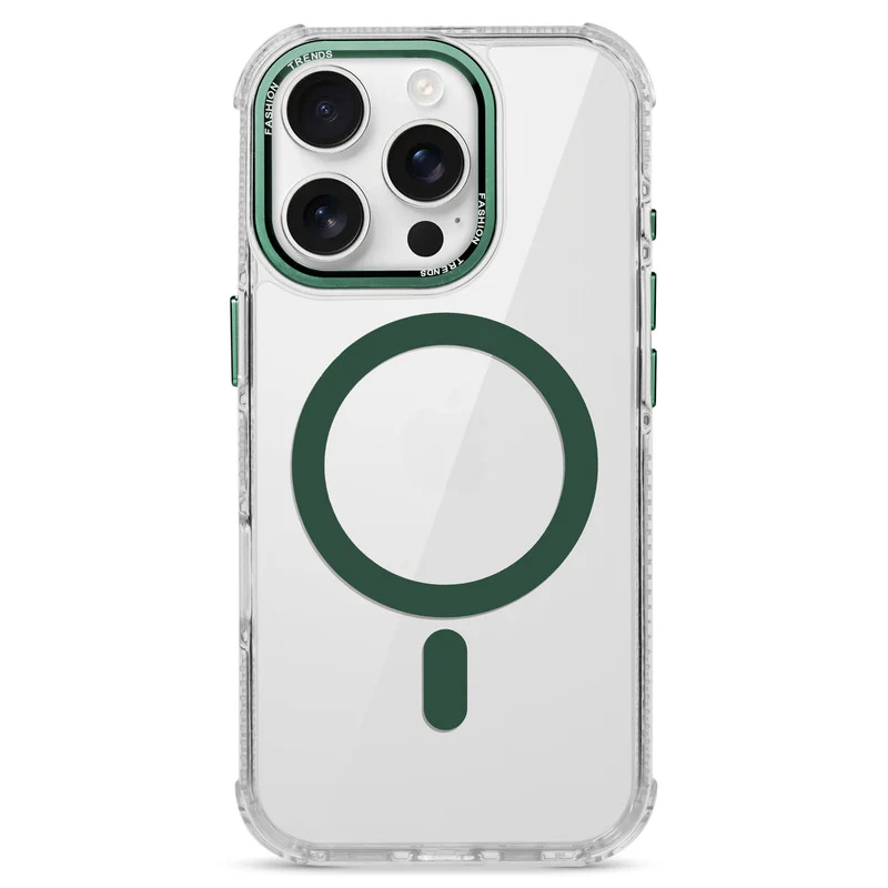 Premium Crystal Clear Hard Back Case For Apple iPhone 16 Pro with Strong Wireless Charging Support Magnet & Colored Metal finish Ring Camera Protection - Image 21