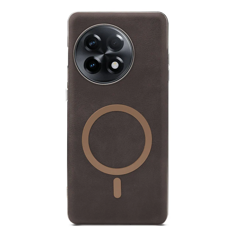 Premium Faux Leather Wireless Charging Support Compatible Case for OnePlus 11R 5G With Metal Finish Edges - Image 10