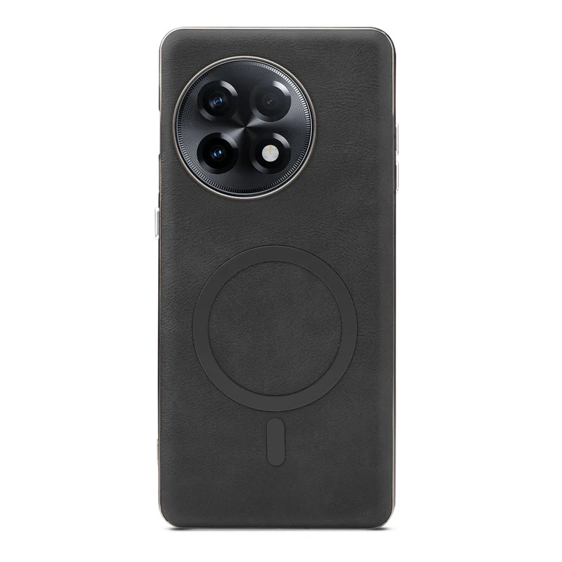 Premium Faux Leather Wireless Charging Support Compatible Case for OnePlus 11R 5G With Metal Finish Edges - Image 4