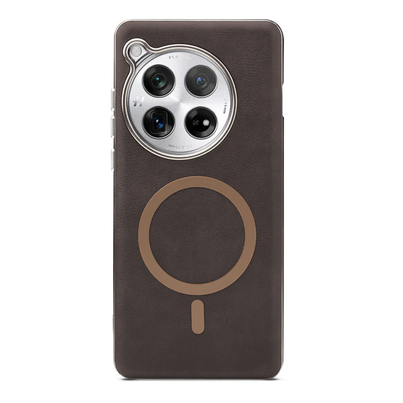Premium Faux Leather Wireless Charging Support Compatible Case for OnePlus 12 5G With Metal Finish Edges - Image 10