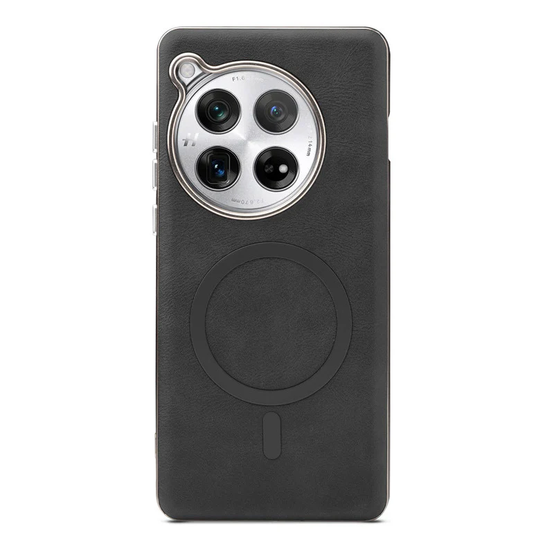 Premium Faux Leather Wireless Charging Support Compatible Case for OnePlus 12 5G With Metal Finish Edges - Image 4