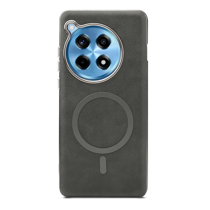 Premium Faux Leather Wireless Charging Support Compatible Case for OnePlus 12R 5G With Metal Finish Edges - Image 28
