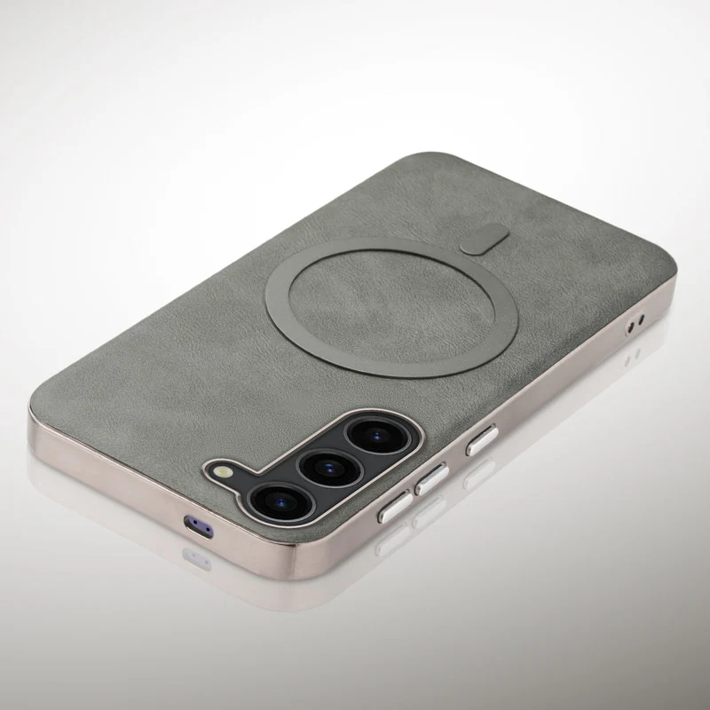 Premium Faux Leather Wireless Charging Support Compatible Case for Samsung S23 5G With Metal Finish Edges - Image 29