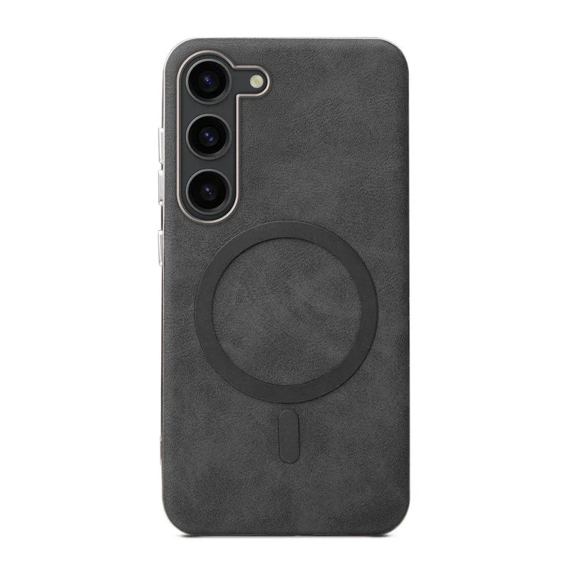 Premium Faux Leather Wireless Charging Support Compatible Case for Samsung S23 5G With Metal Finish Edges - Image 4