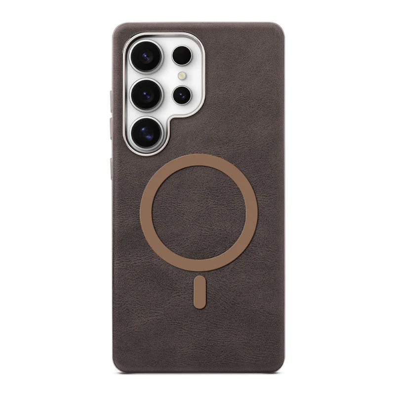Premium Faux Leather Wireless Charging Support Compatible Case for Samsung S23 Ultra 5G With Metal Finish Edges - Image 10