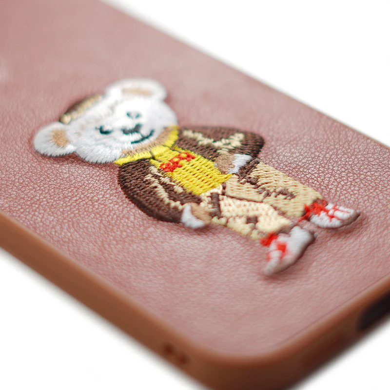 Premium Leather with Exquisite Embroidery for Apple iPhone 12 - Image 11