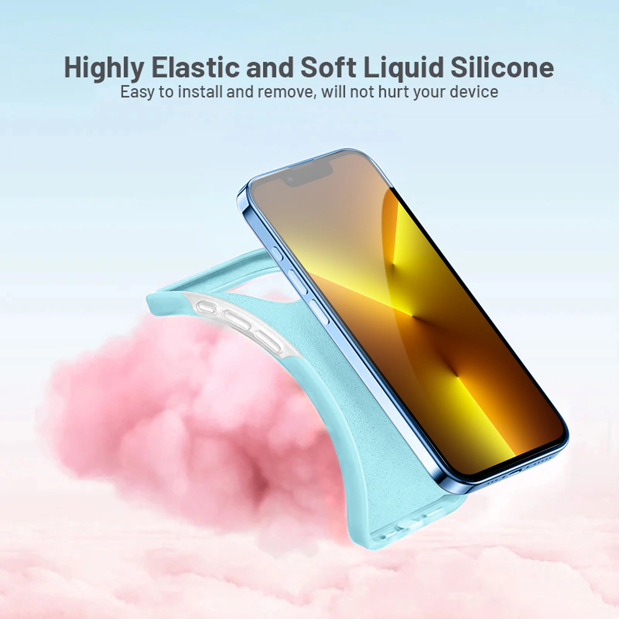 Premium Silicone Candy Case For Apple iPhone 13 Pro Max - Image 35
