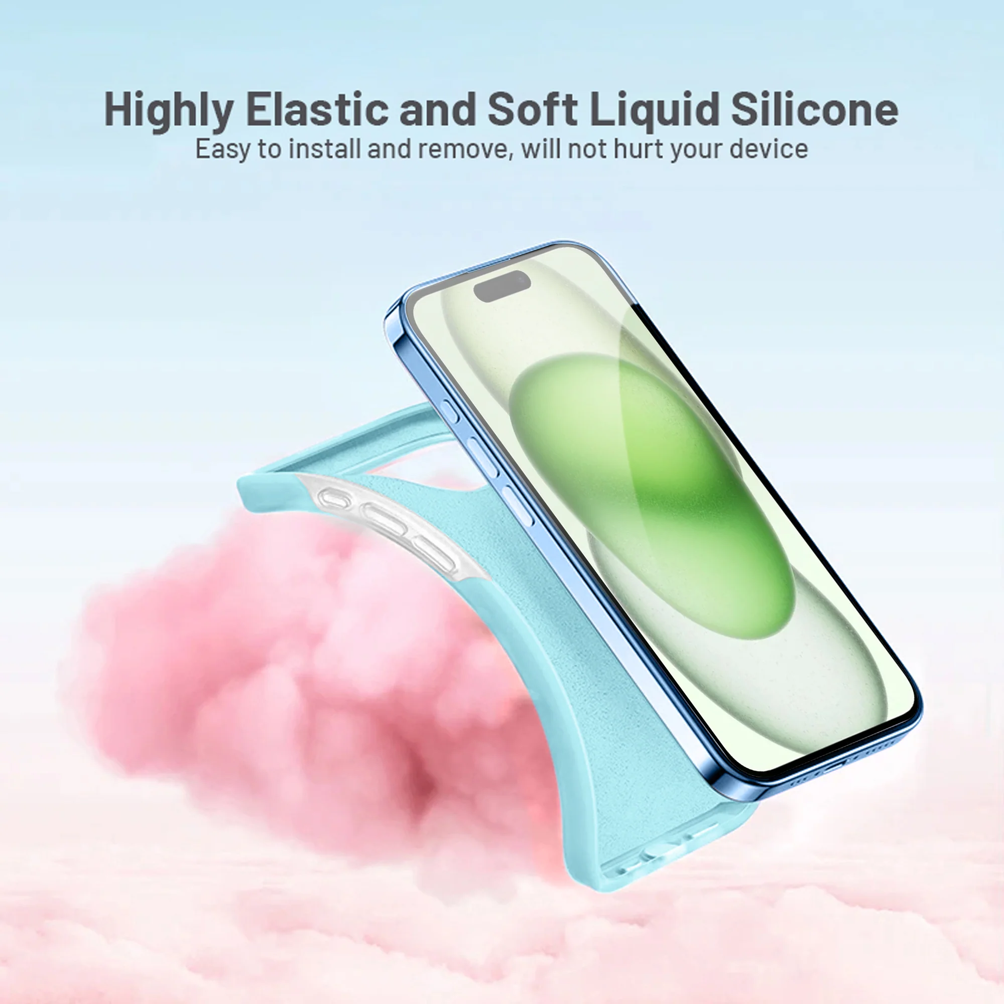 Premium Silicone Candy Case For Apple iPhone 15 Plus - Image 28