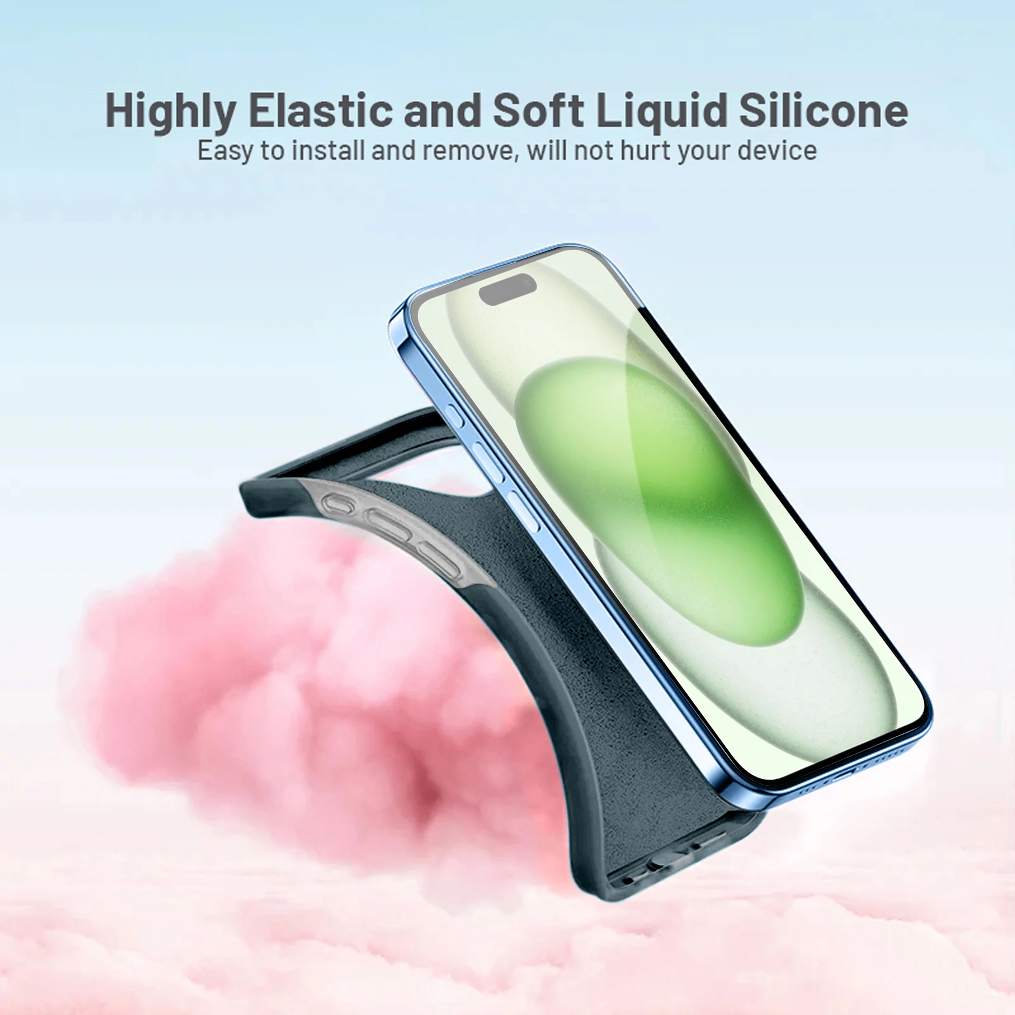 Premium Silicone Candy Case For Apple iPhone 15 Plus - Image 35