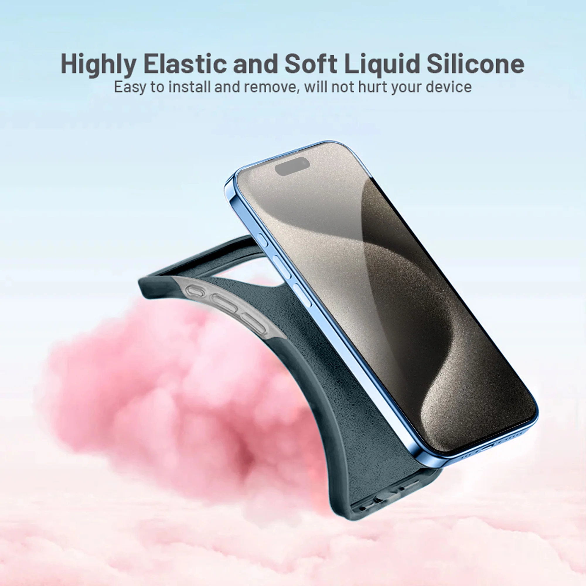 Premium Silicone Candy Case For Apple iPhone 15 Pro Max - Image 49