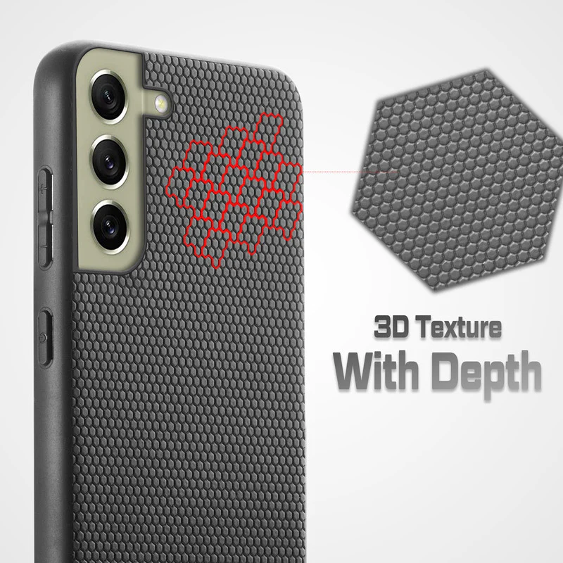 Premium Matte Finish Honeycomb Pattern Back Case For Samsung S21 FE 5G - Image 5
