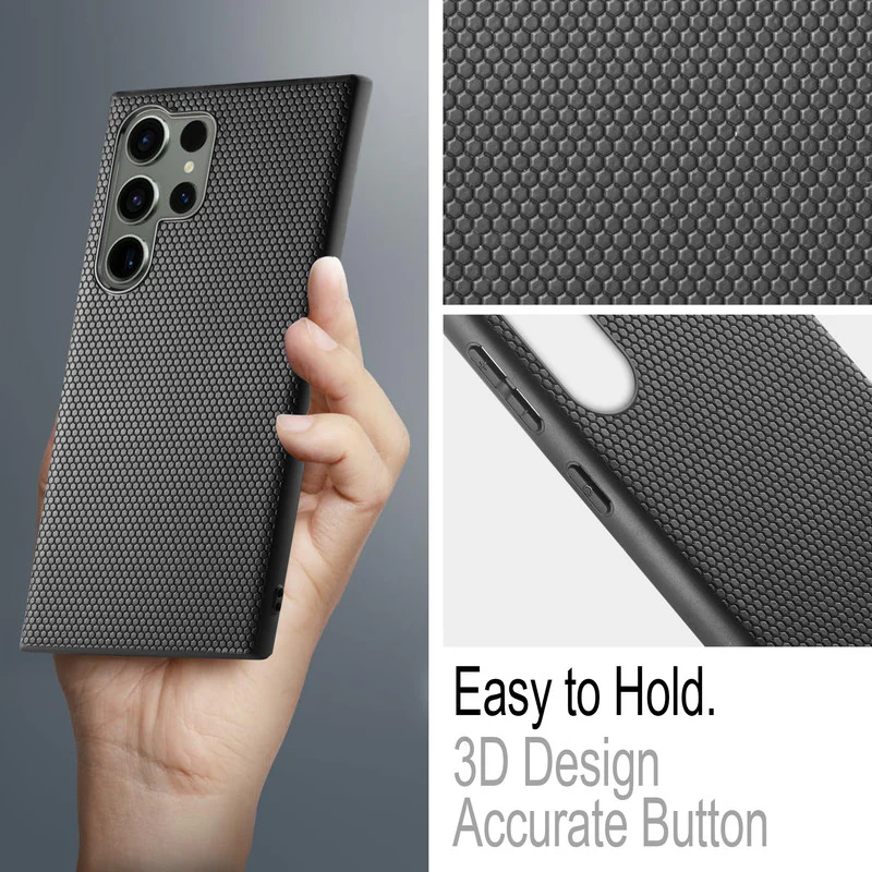 Premium Matte Finish Honeycomb Pattern Back Case For Samsung S22 Ultra 5G - Image 6