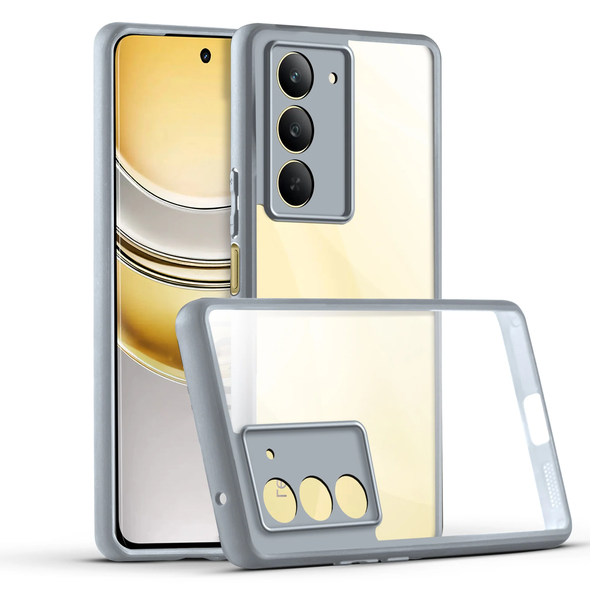 Colored Soft Frame Clear Back Case For Realme Narzo 80x 5G - Image 24