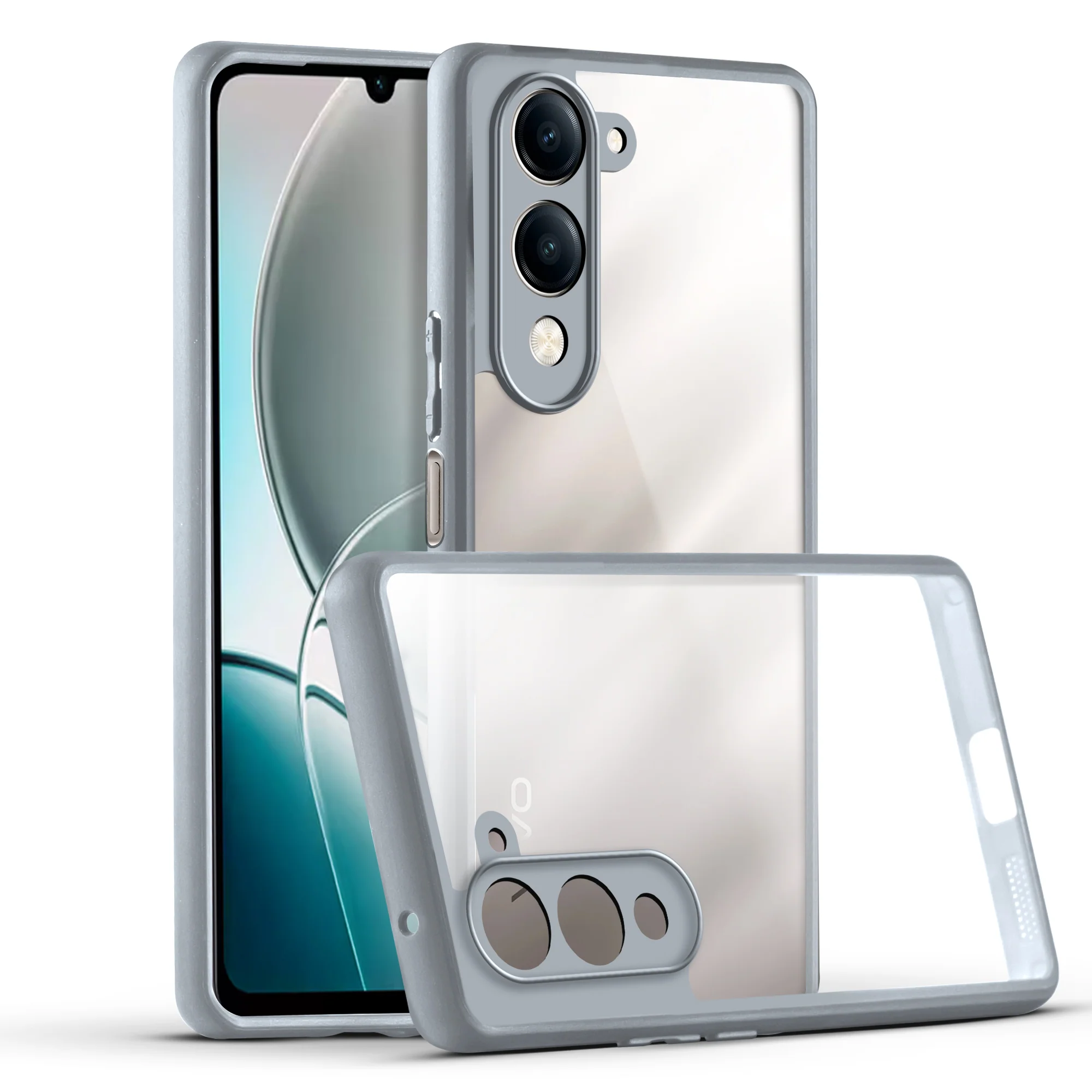 Colored Soft Frame Clear Back Case For Vivo Y19e - Image 17