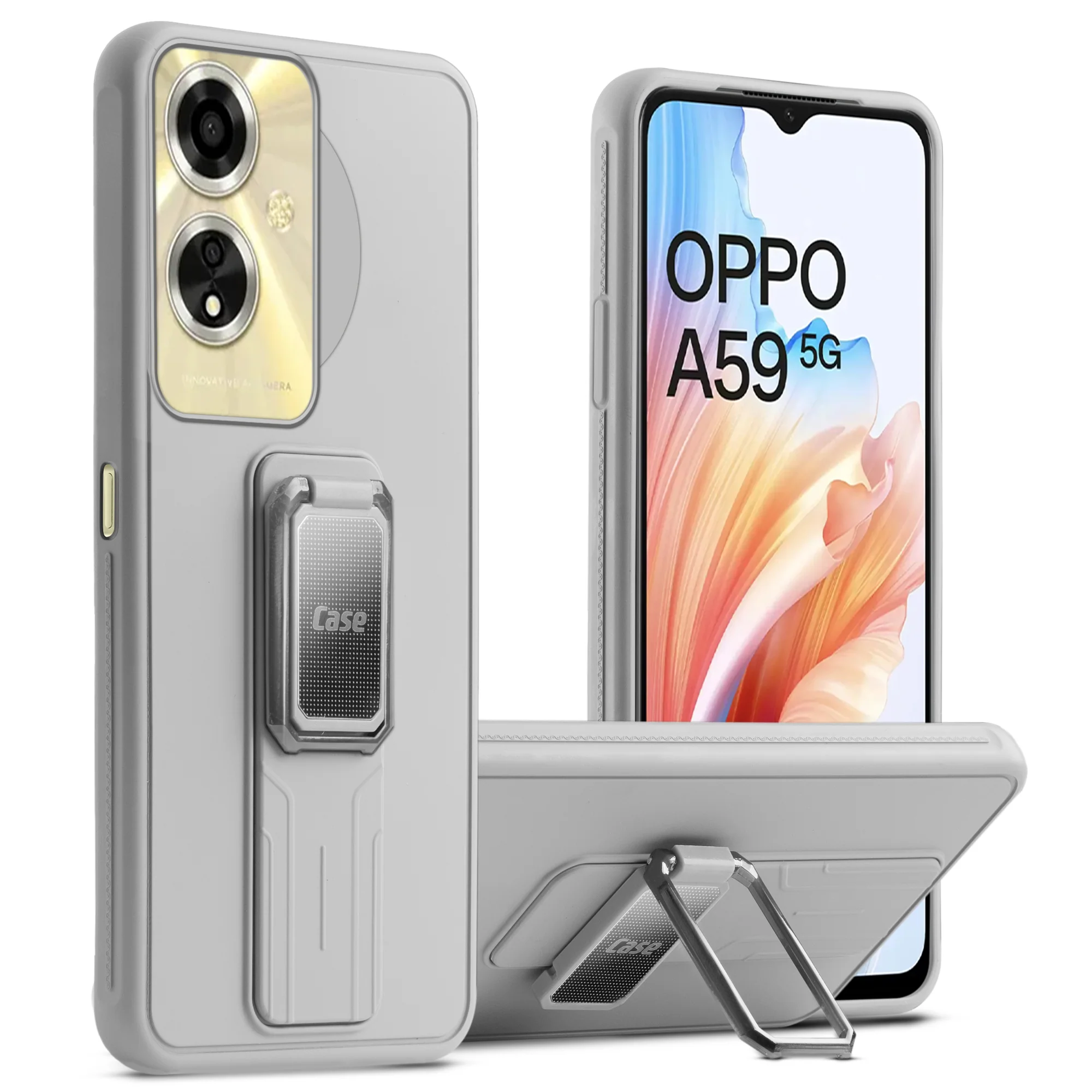 Silicone Case with Kickstand For Oppo A59 5G - Image 25