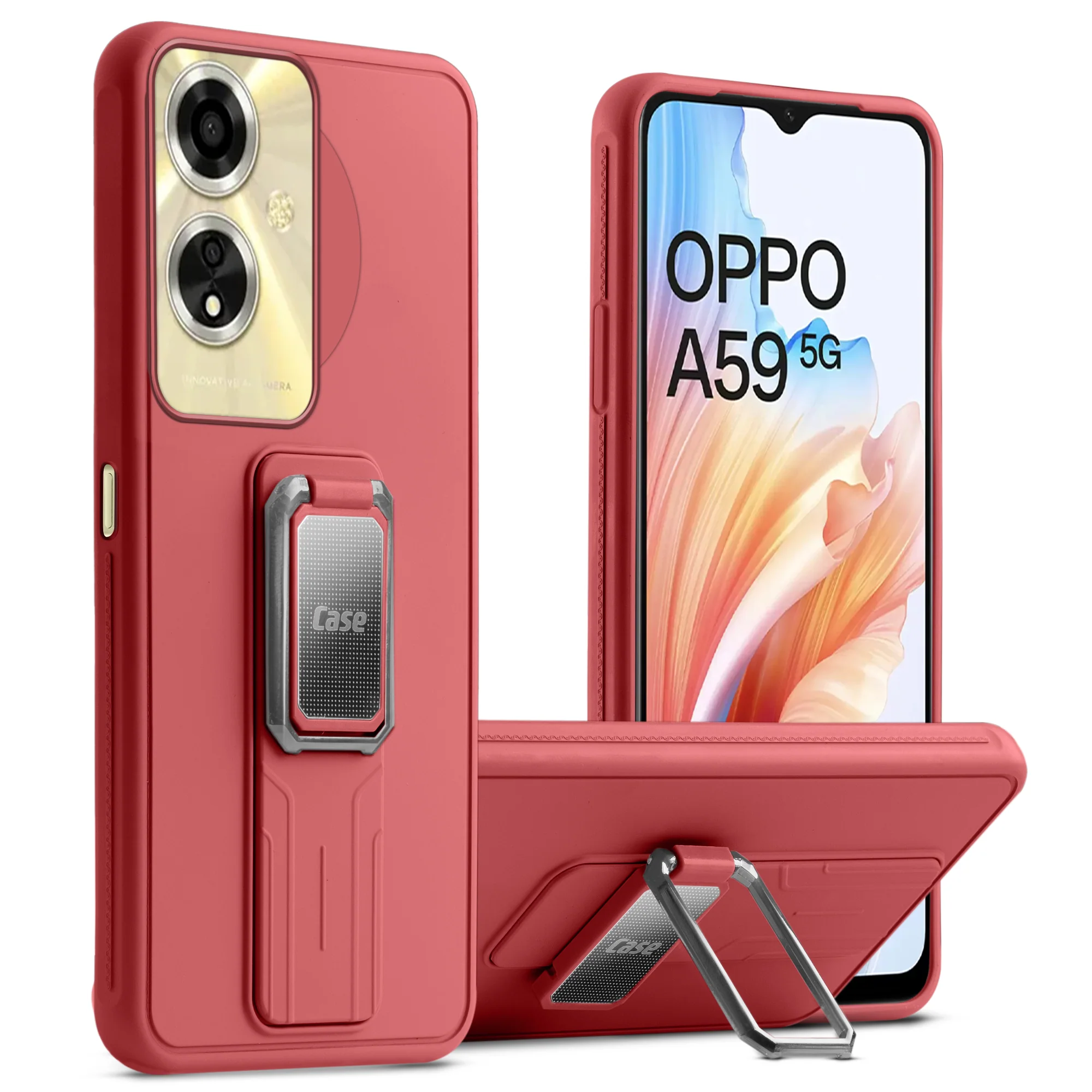 Silicone Case with Kickstand For Oppo A59 5G - Image 31