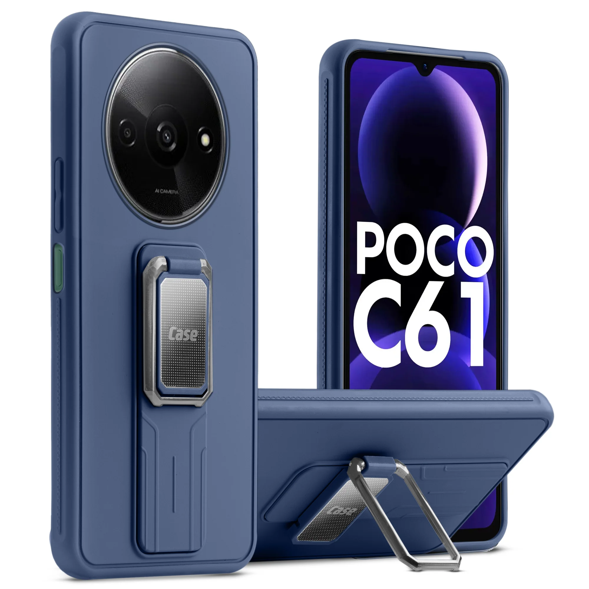 Premium Silicone Case with Metal Kickstand and Camera Protection Back Cover For Poco C61 - Image 7