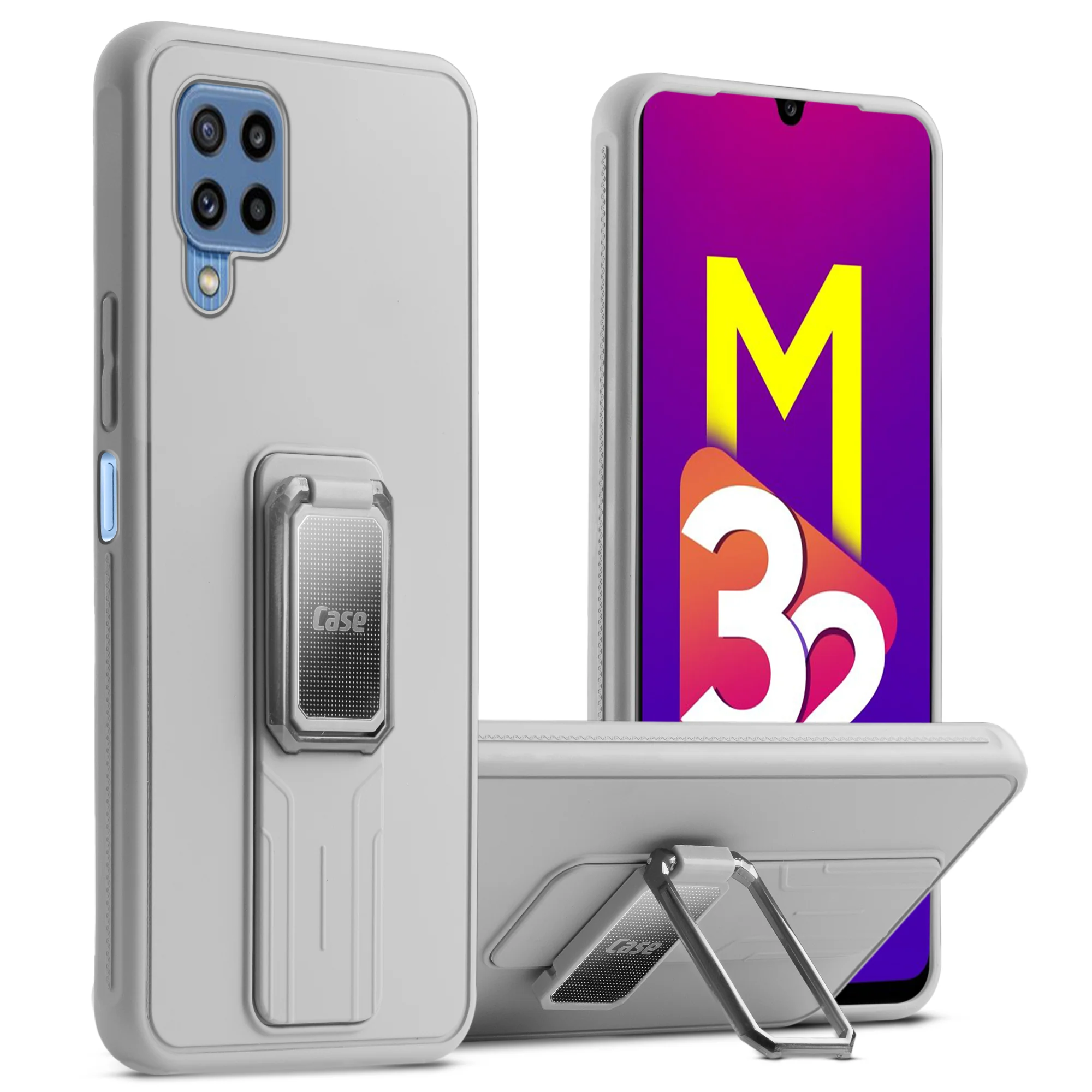 Premium Silicone Case with Metal Kickstand and Camera Protection Back Cover For Samsung M32 4G - Image 25
