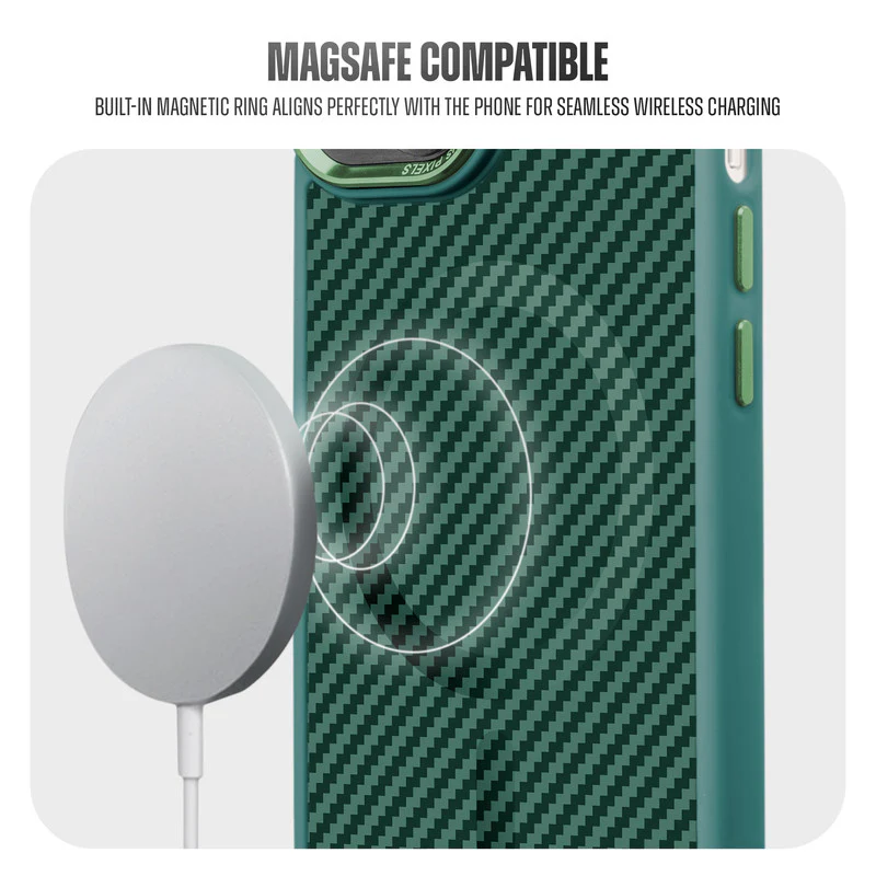 Premium Tech Weave Design With Wireless Charging Support Compatible Back Case For Apple iPhone 14 - Image 10