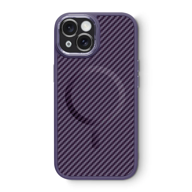 Premium Tech Weave Design With Wireless Charging Support Compatible Back Case For Apple iPhone 14 Plus - Image 12