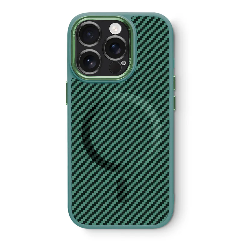 Premium Tech Weave Design With Wireless Charging Support Compatible Back Case For Apple iPhone 15 Pro - Image 18