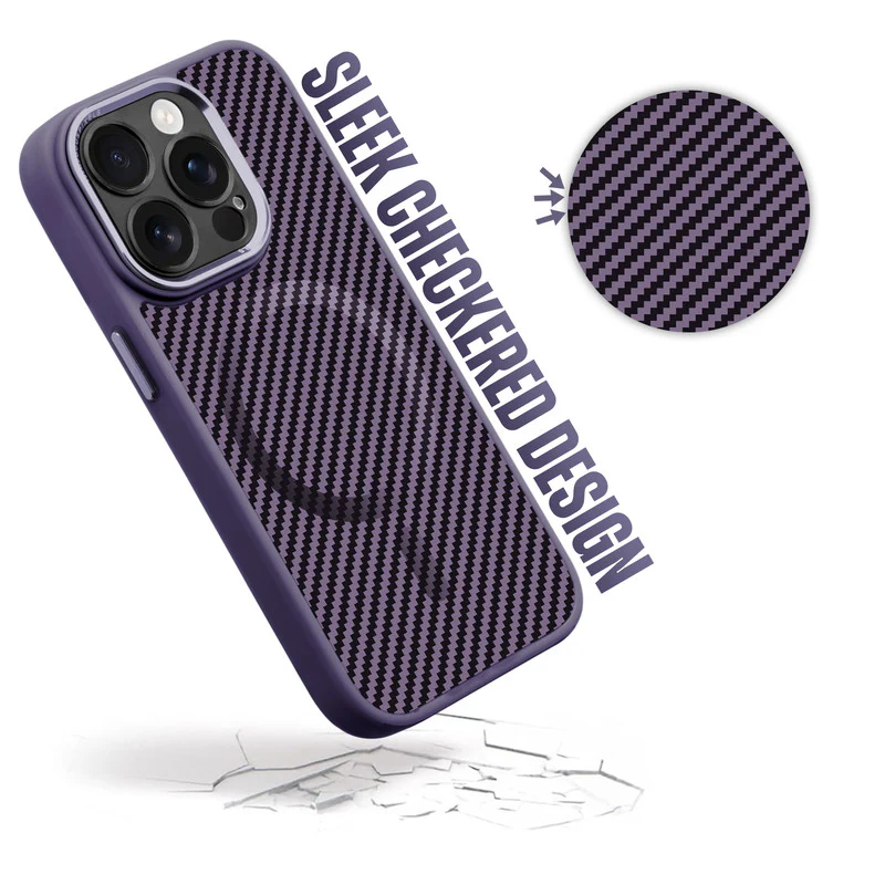 Premium Tech Weave Design With Wireless Charging Support Compatible Back Case For Apple iPhone 15 Pro - Image 9