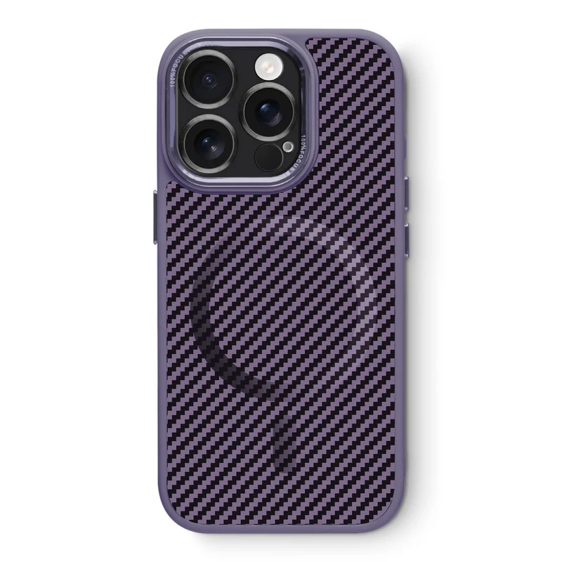 Premium Tech Weave Design With Wireless Charging Support Compatible Back Case For Apple iPhone 15 Pro Max - Image 12