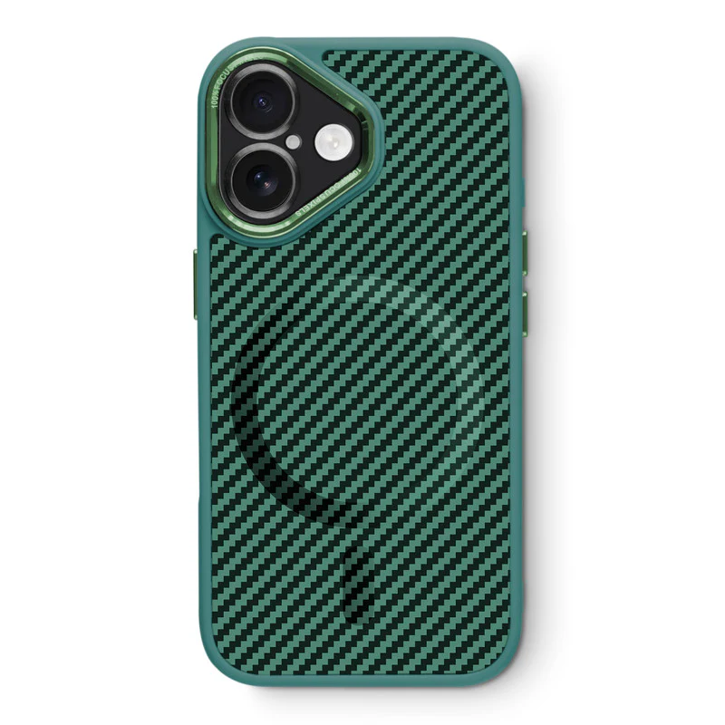 Premium Tech Weave Design With Wireless Charging Support Compatible Back Case For Apple iPhone 16 - Image 12