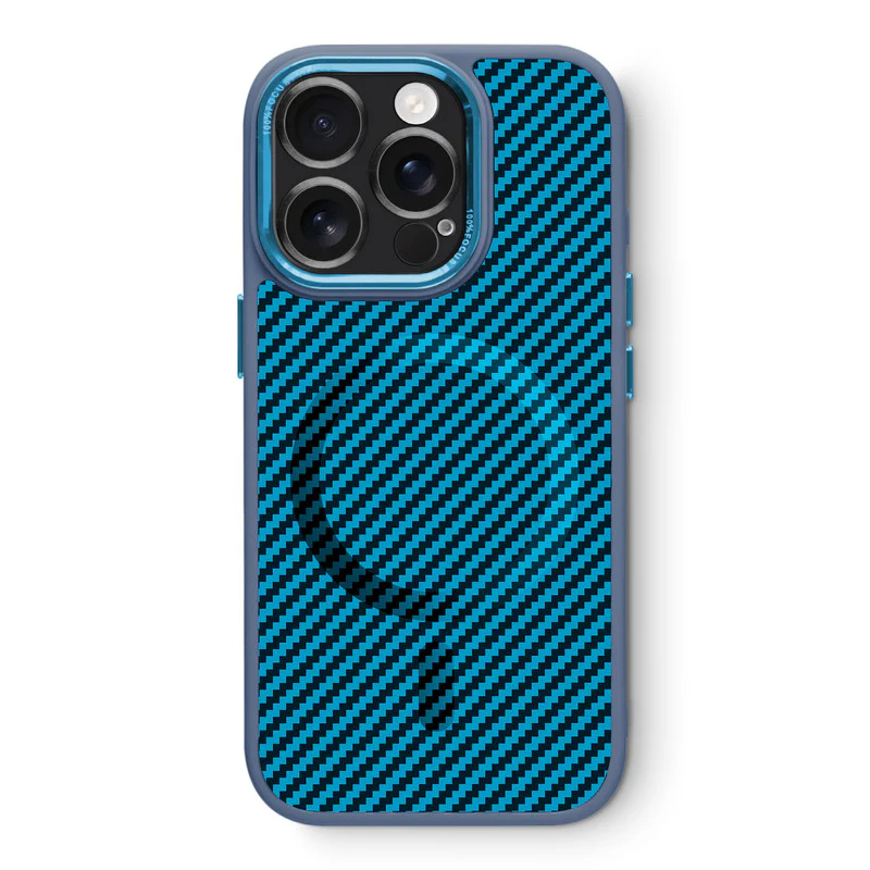 Premium Tech Weave Design With Wireless Charging Support Compatible Back Case For Apple iPhone 16 Pro - Image 24