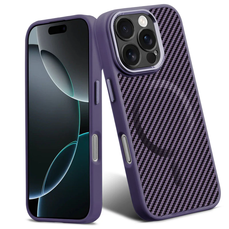 Premium Tech Weave Design With Wireless Charging Support Compatible Back Case For Apple iPhone 16 Pro Max - Image 7
