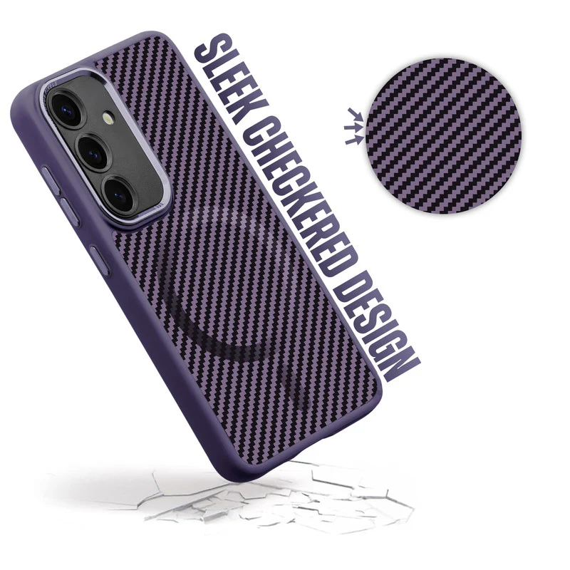 Premium Tech Weave Design With Wireless Charging Support Compatible Back Case For Samsung S24 5G - Image 9
