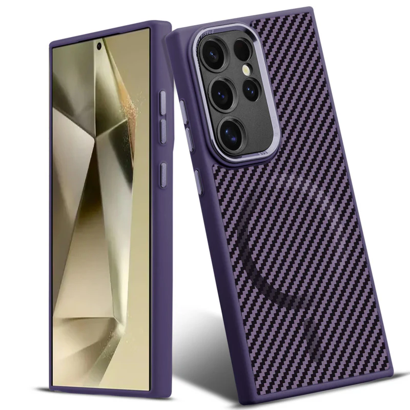 Premium Tech Weave Design With Wireless Charging Support Compatible Back Case For Samsung S25 Ultra 5G