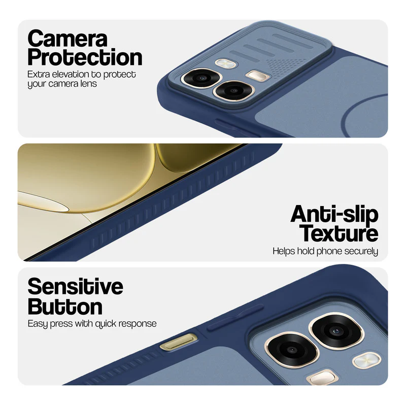 Dual Tone Silicone Grip Back Cover with Camera Protection for Oppo A6 Pro 5G - Image 27