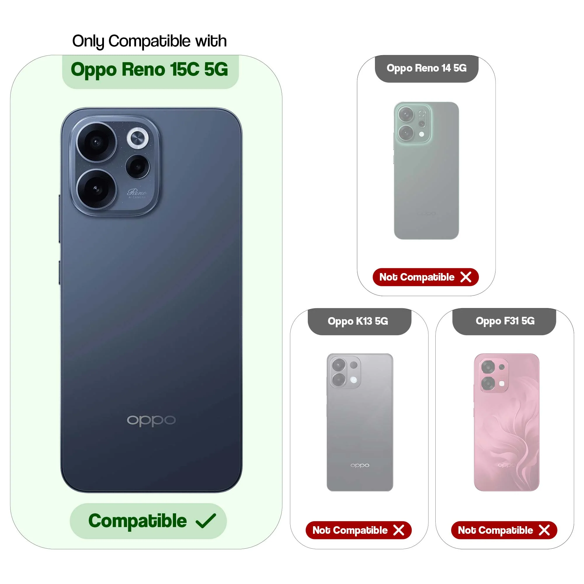 Protective Hard Silicone Back Cover with Slim Grip Design & Camera Protection for Oppo Reno 15C 5G - Image 8