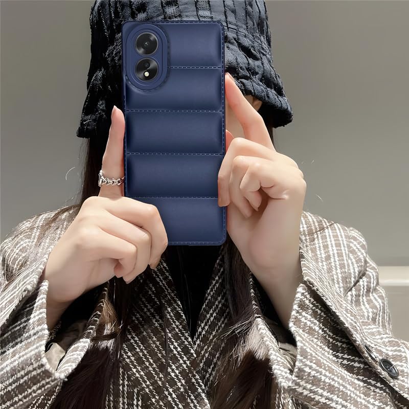Puffer Pattern Back Cover Case for Oppo A38 4G | Oppo A18 | Silicone TPU | Camera Protection - Black - Image 10