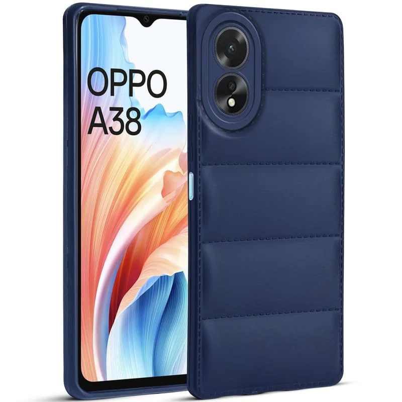 Puffer Pattern Back Cover Case for Oppo A38 4G | Oppo A18 | Silicone TPU | Camera Protection - Black - Image 9