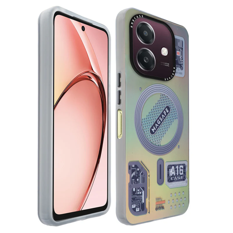 Colorful Reflective Circuit Prints Hard Back Protector Case For Oppo A3x 4G - Image 22