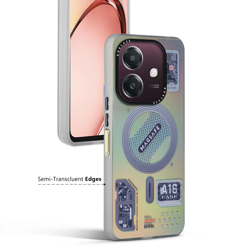 Colorful Reflective Circuit Prints Hard Back Protector Case For Oppo A3x 4G - Image 26