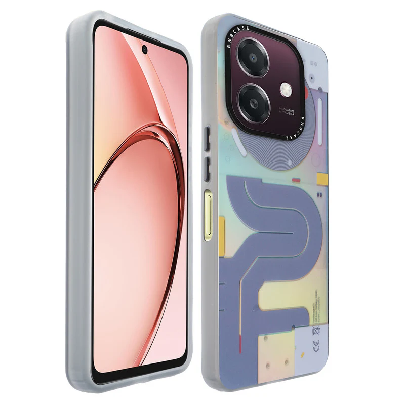 Colorful Reflective Circuit Prints Hard Back Protector Case For Oppo A3x 4G - Image 30