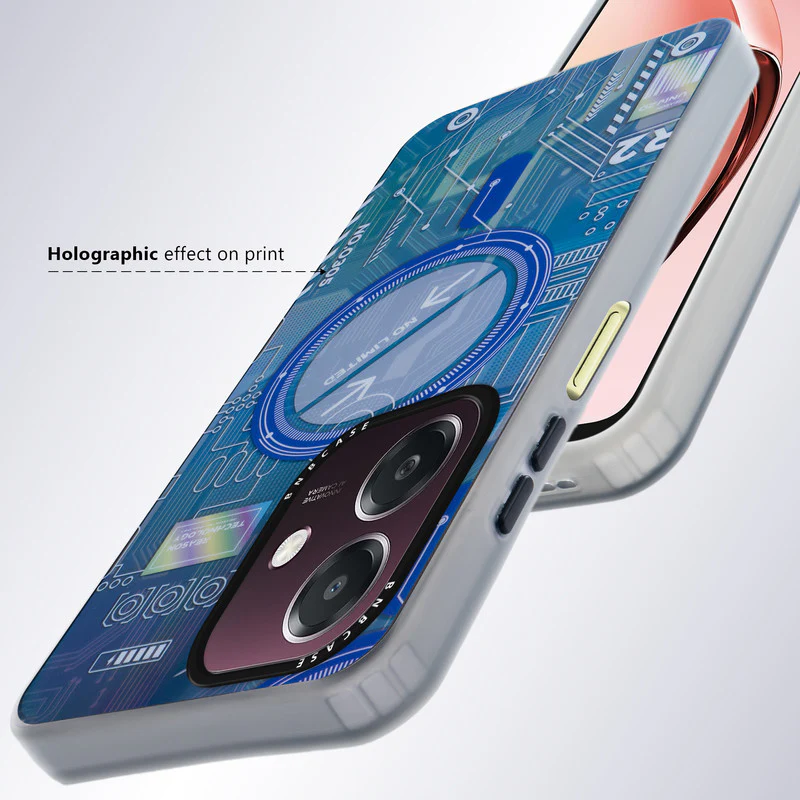 Colorful Reflective Circuit Prints Hard Back Protector Case For Oppo A3x 4G - Image 41