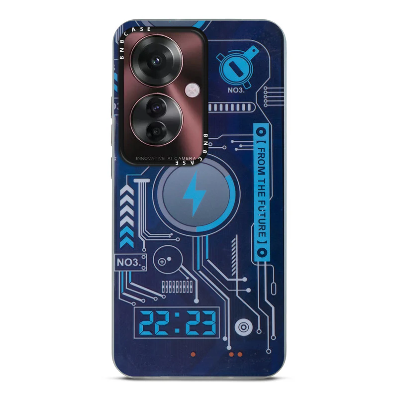 Colorful Reflective Circuit Prints Hard Back Protector Case For Oppo F25 Pro 5G - Image 10