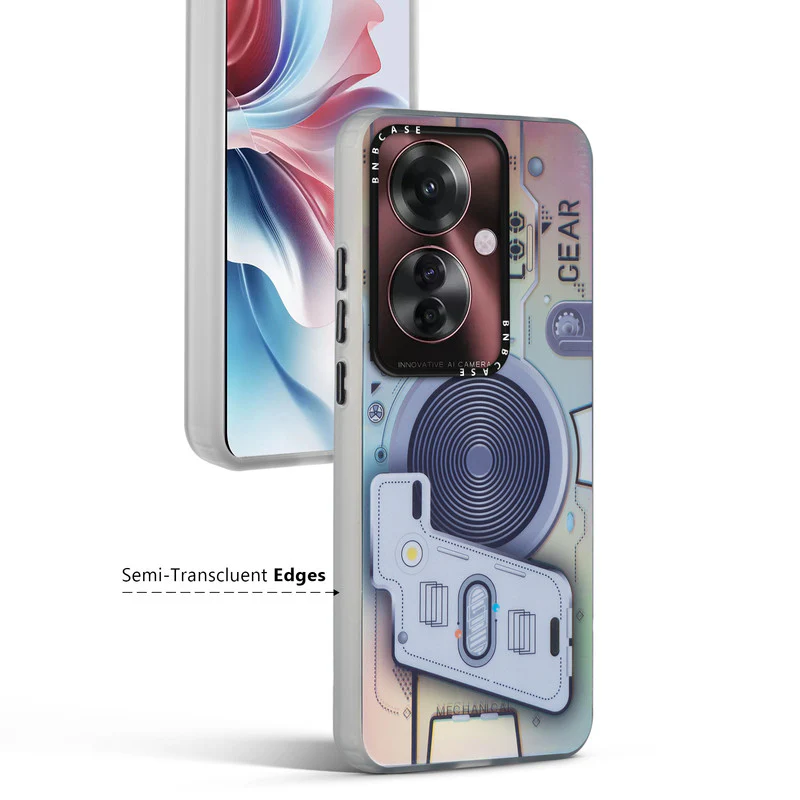 Colorful Reflective Circuit Prints Hard Back Protector Case For Oppo F25 Pro 5G - Image 19