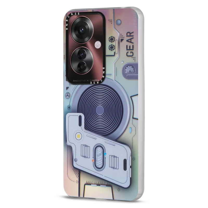 Colorful Reflective Circuit Prints Hard Back Protector Case For Oppo F25 Pro 5G - Image 21