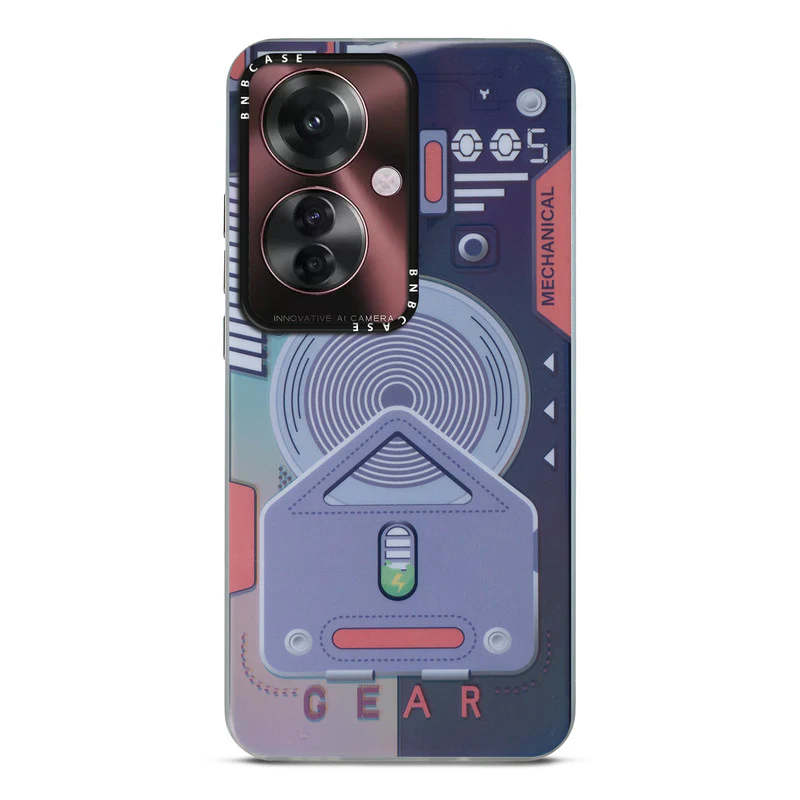 Colorful Reflective Circuit Prints Hard Back Protector Case For Oppo F25 Pro 5G - Image 24