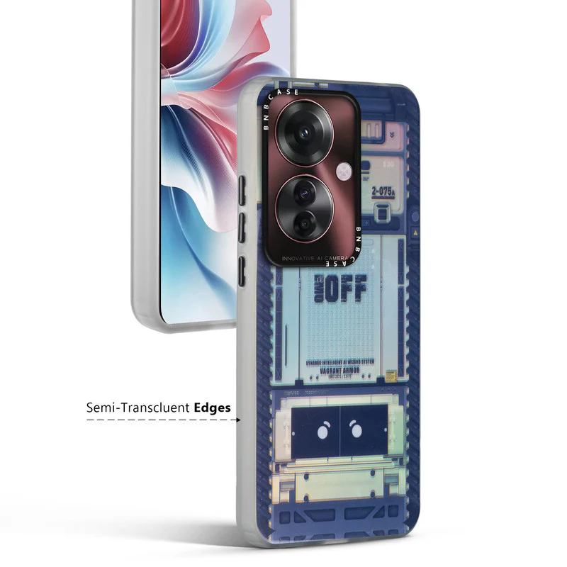 Colorful Reflective Circuit Prints Hard Back Protector Case For Oppo F25 Pro 5G - Image 45