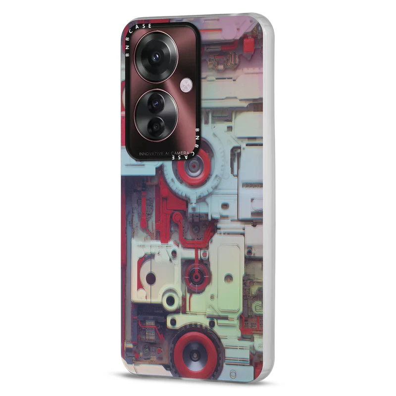 Colorful Reflective Circuit Prints Hard Back Protector Case For Oppo F25 Pro 5G - Image 55