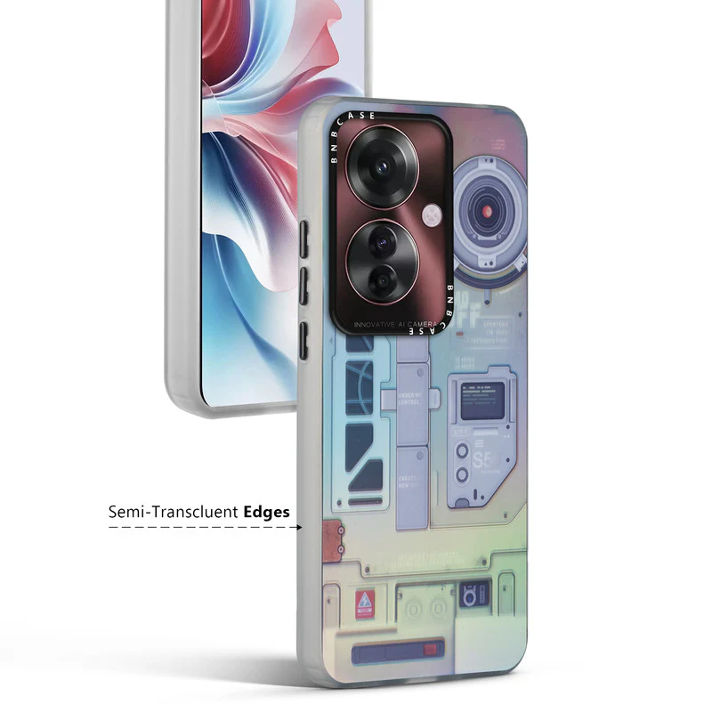 Colorful Reflective Circuit Prints Hard Back Protector Case For Oppo F25 Pro 5G - Image 60