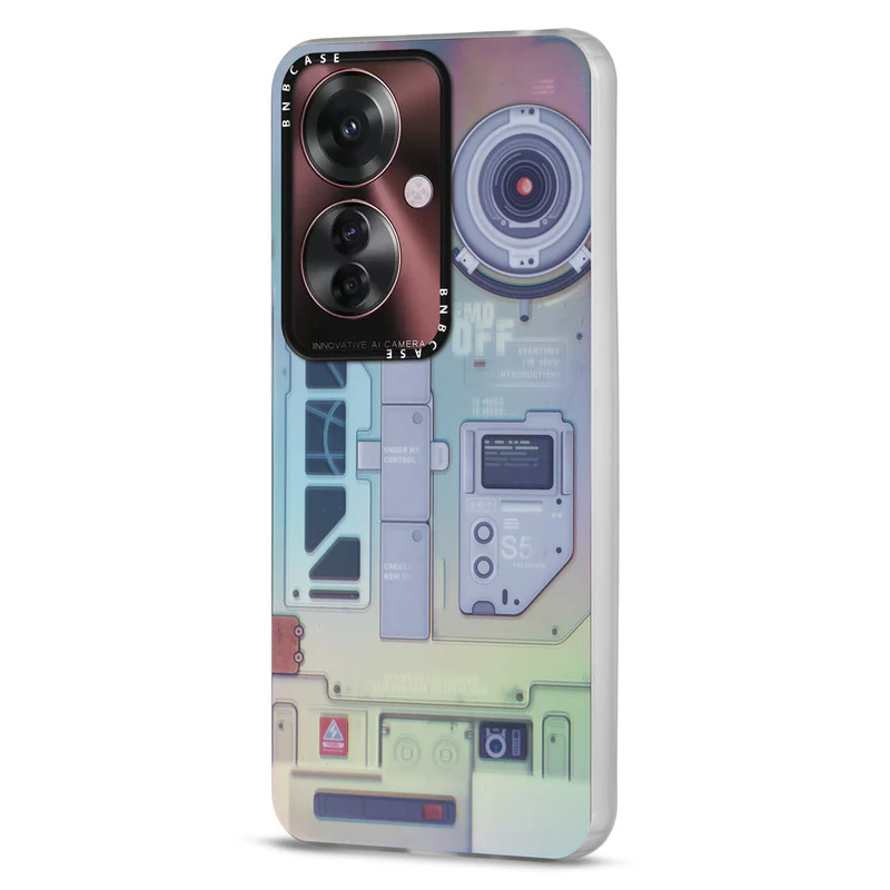 Colorful Reflective Circuit Prints Hard Back Protector Case For Oppo F25 Pro 5G - Image 62